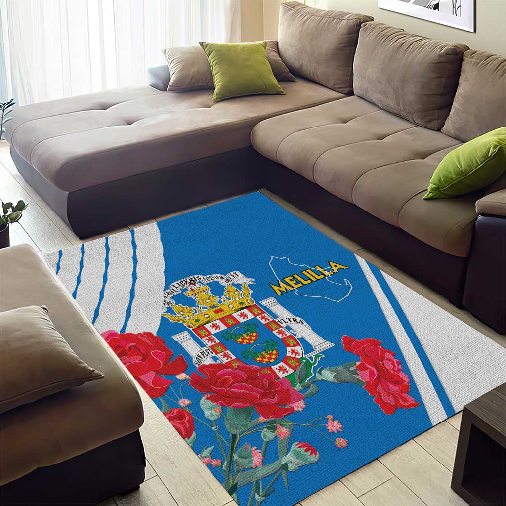 Melilla Spain Area Rug Coat Of Arms With Map LT15