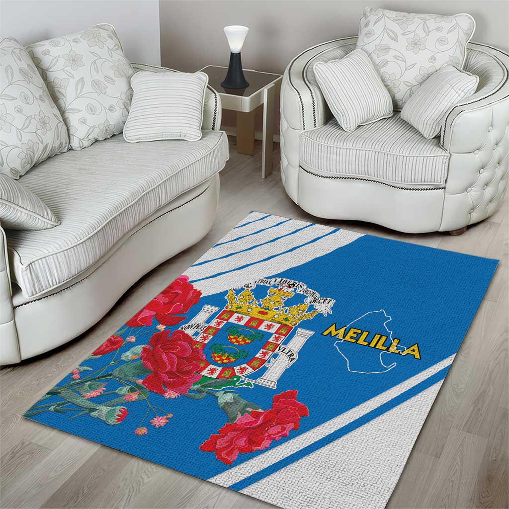 Melilla Spain Area Rug Coat Of Arms With Map LT15