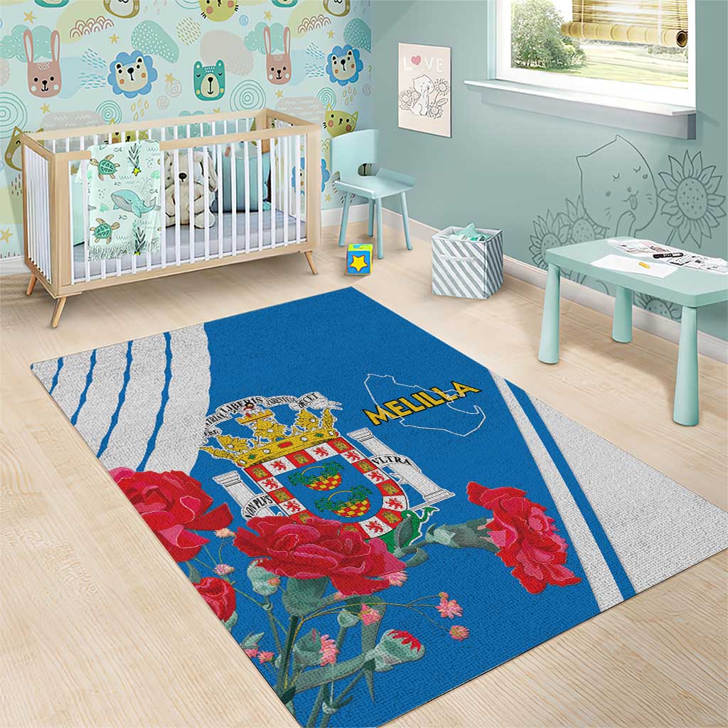 Melilla Spain Area Rug Coat Of Arms With Map LT15