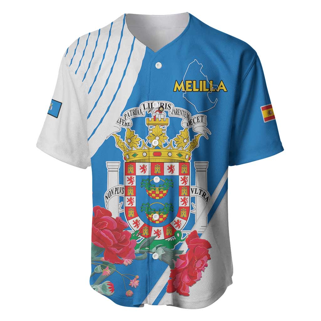 Melilla Spain Baseball Jersey Coat Of Arms With Map LT15