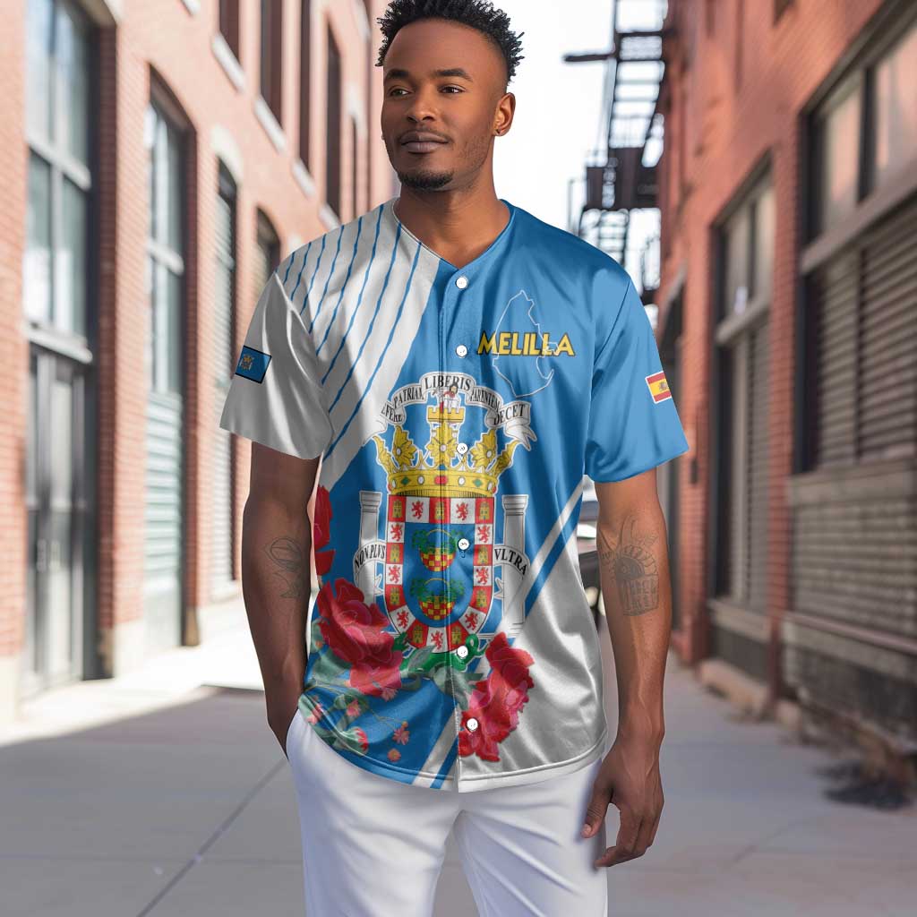 Melilla Spain Baseball Jersey Coat Of Arms With Map LT15