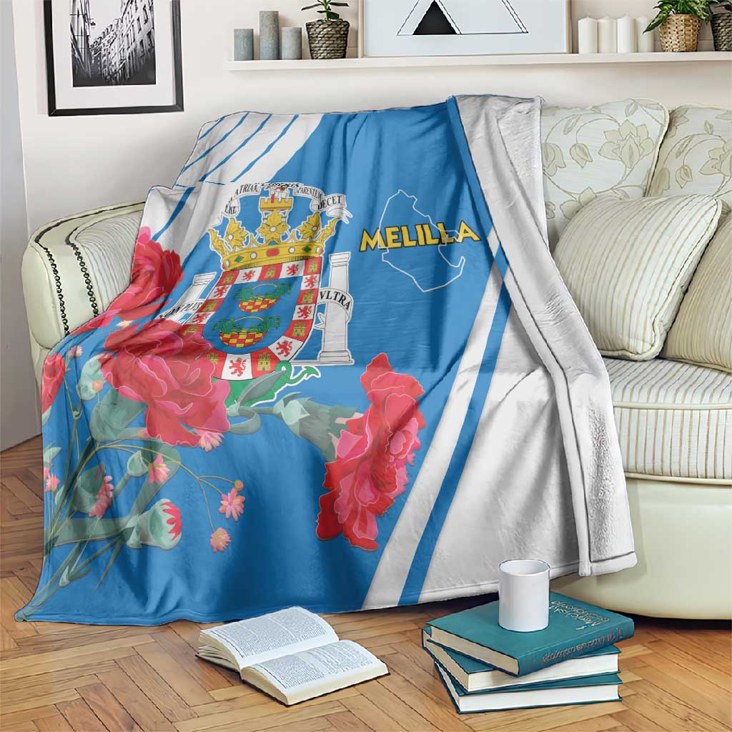 Melilla Spain Blanket Coat Of Arms With Map LT15