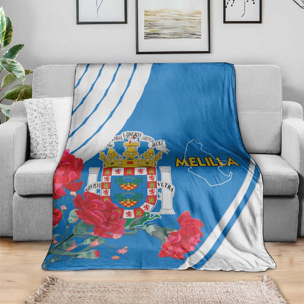 Melilla Spain Blanket Coat Of Arms With Map LT15