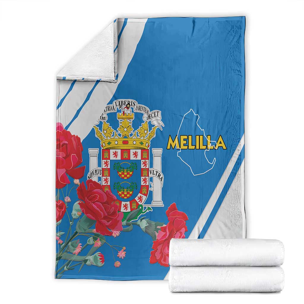 Melilla Spain Blanket Coat Of Arms With Map LT15