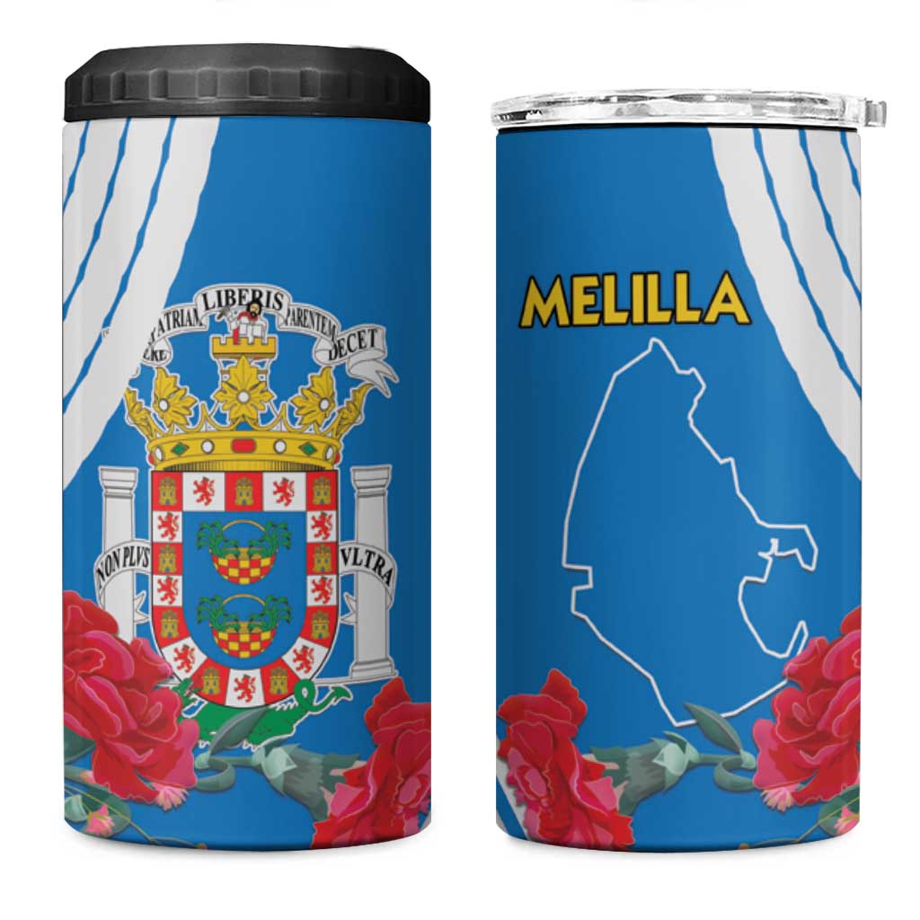 Melilla Spain 4 in 1 Can Cooler Tumbler Coat Of Arms With Map LT15