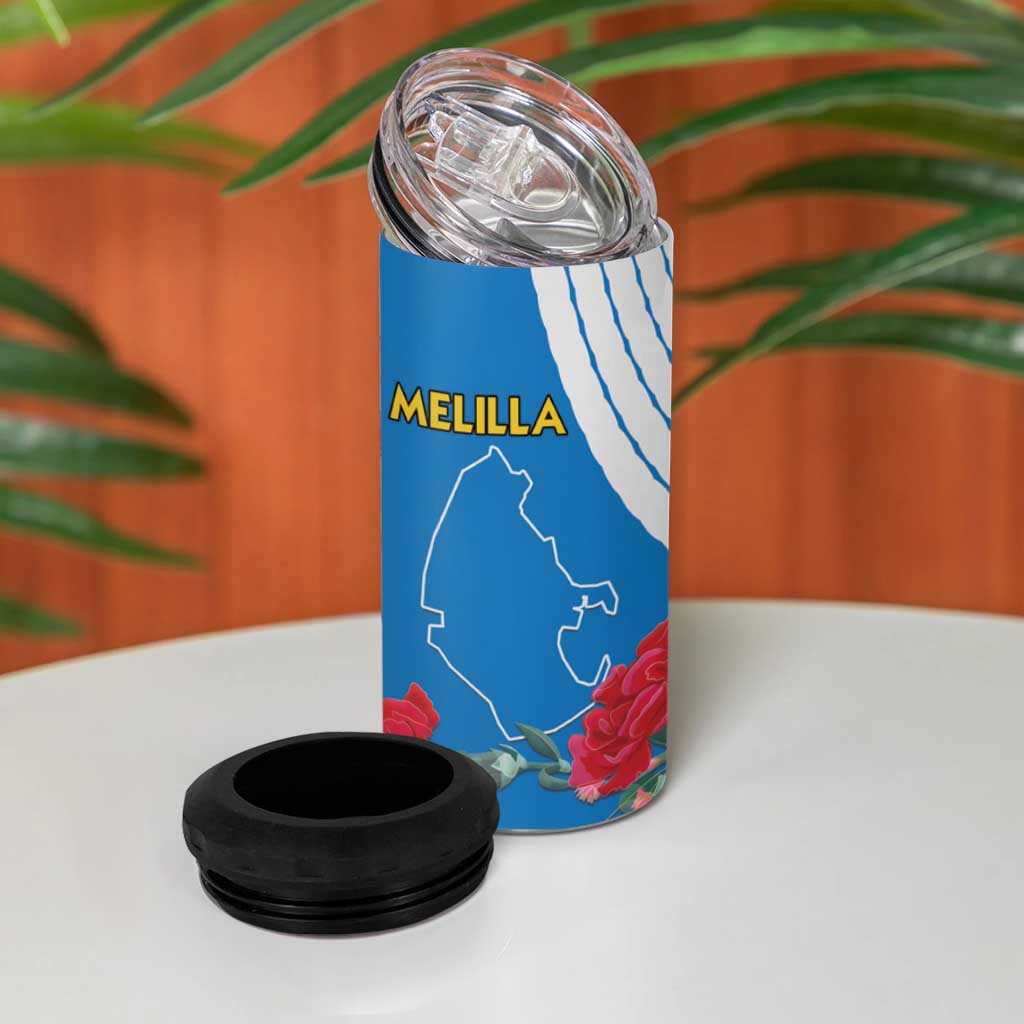 Melilla Spain 4 in 1 Can Cooler Tumbler Coat Of Arms With Map LT15