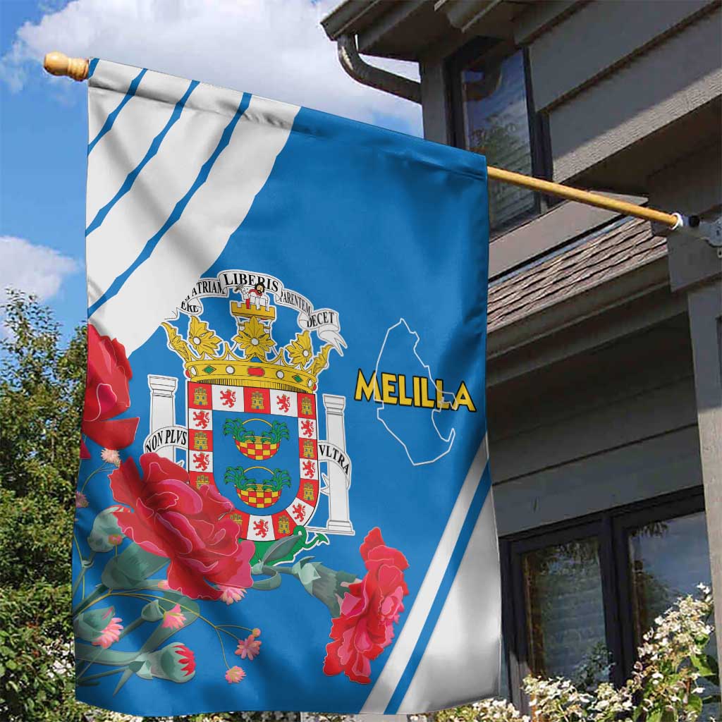 Melilla Spain Garden Flag Coat Of Arms With Map LT15