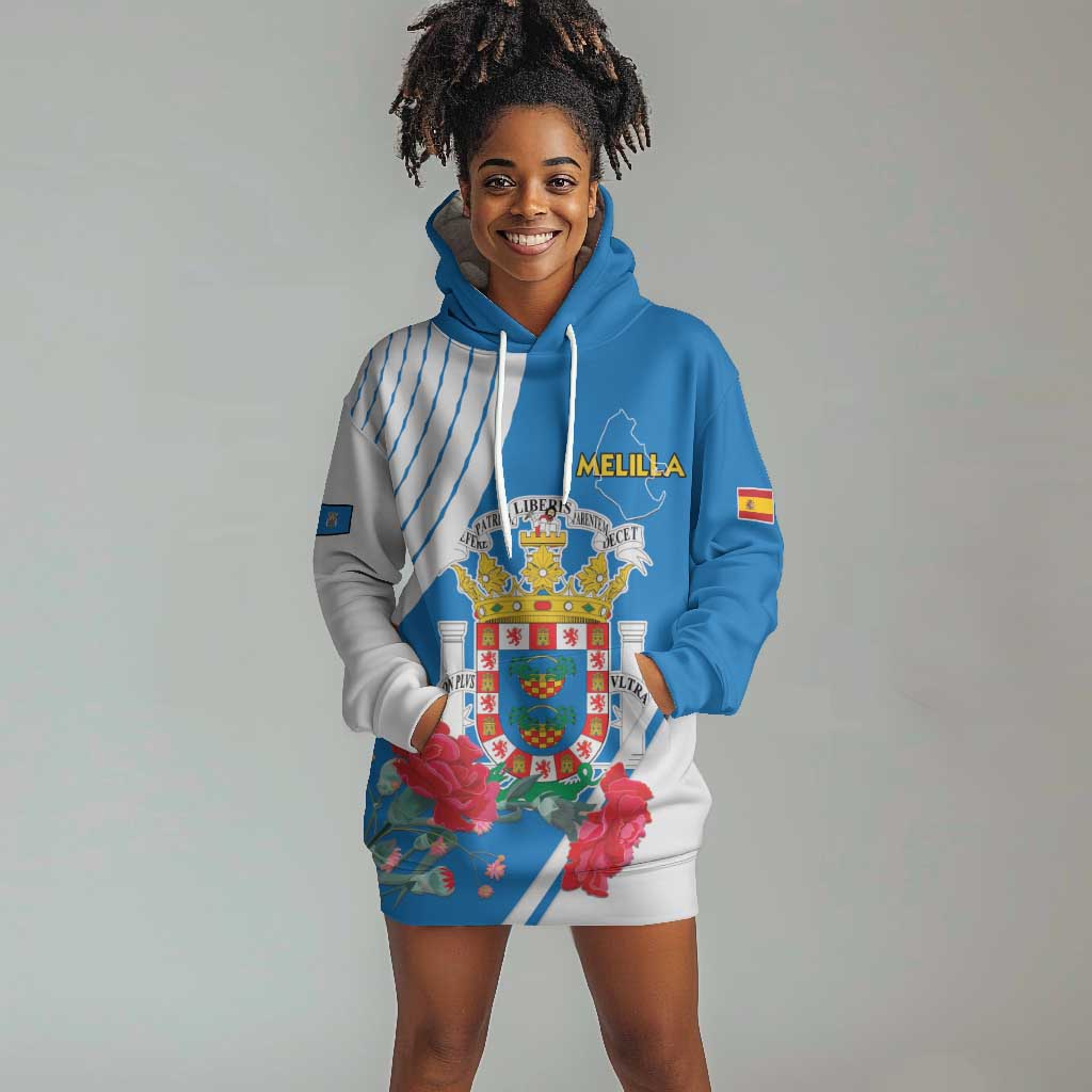 Melilla Spain Hoodie Dress Coat Of Arms With Map LT15