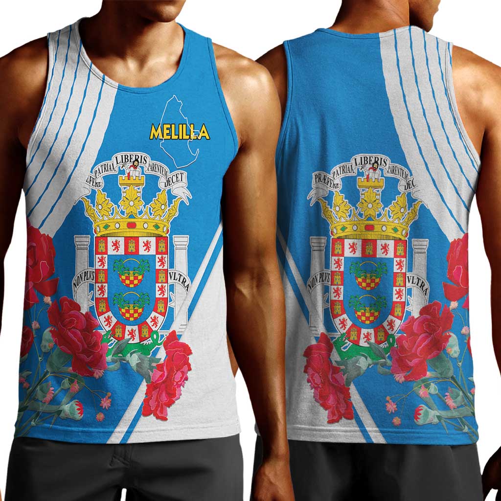 Melilla Spain Men Tank Top Coat Of Arms With Map LT15