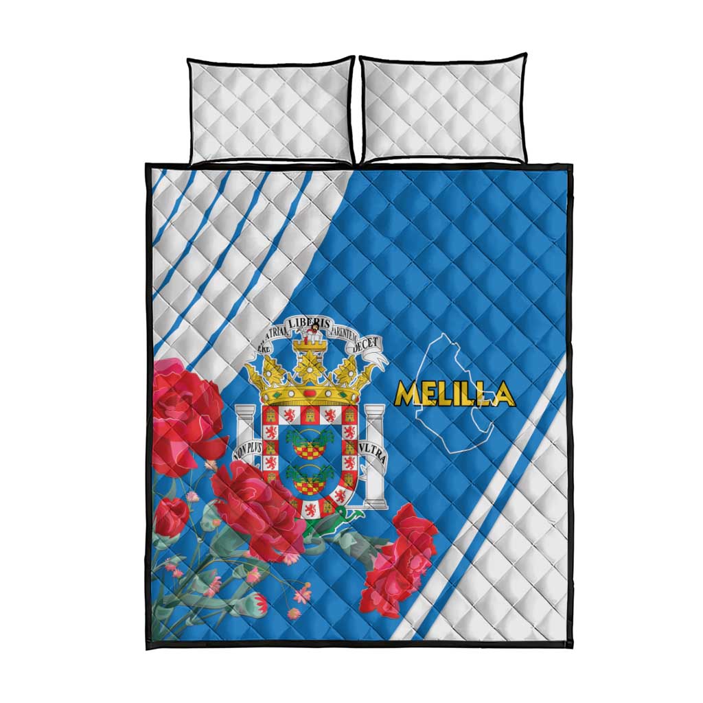 Melilla Spain Quilt Bed Set Coat Of Arms With Map LT15