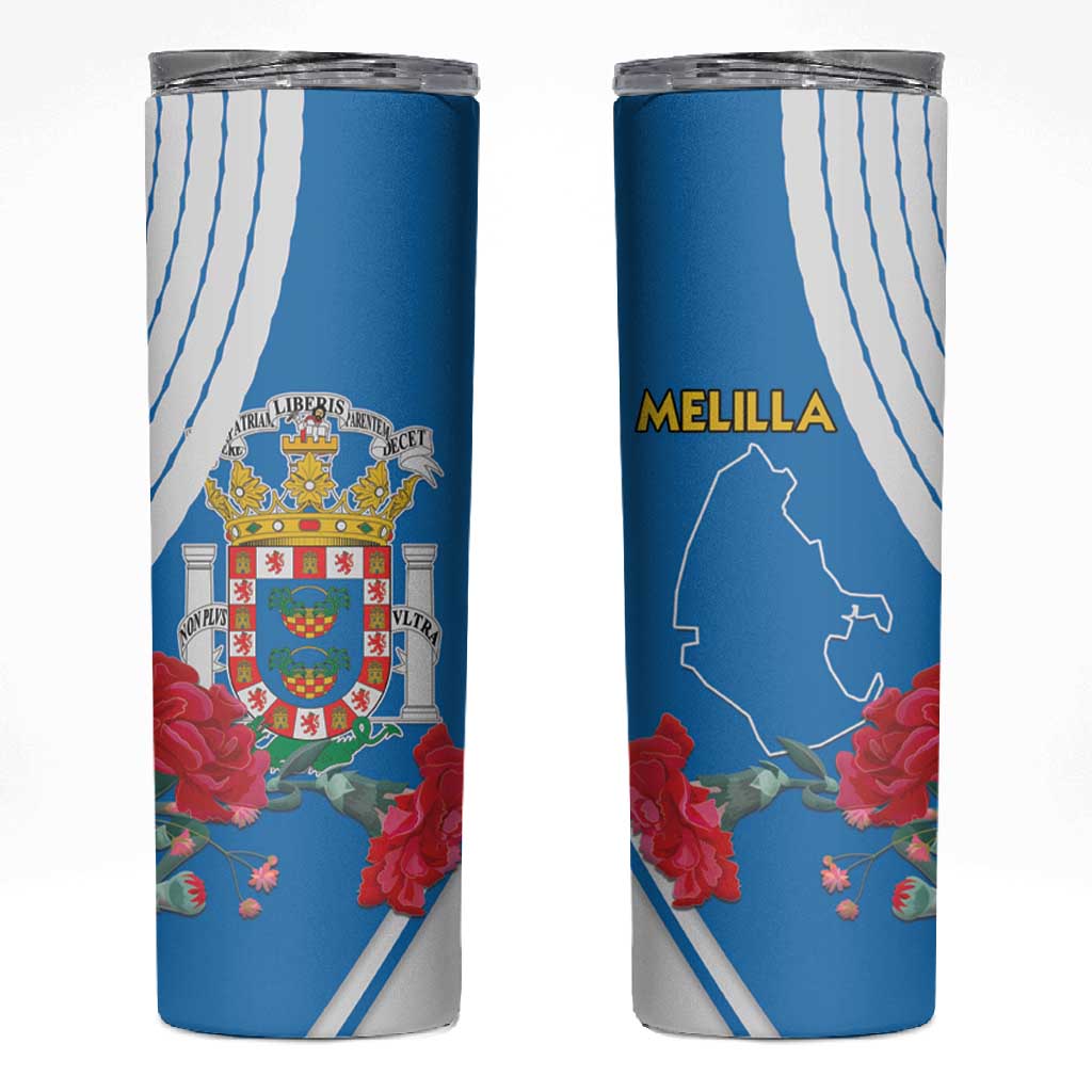Melilla Spain Skinny Tumbler Coat Of Arms With Map LT15