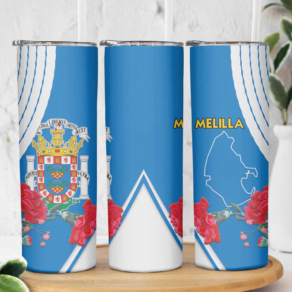 Melilla Spain Skinny Tumbler Coat Of Arms With Map LT15