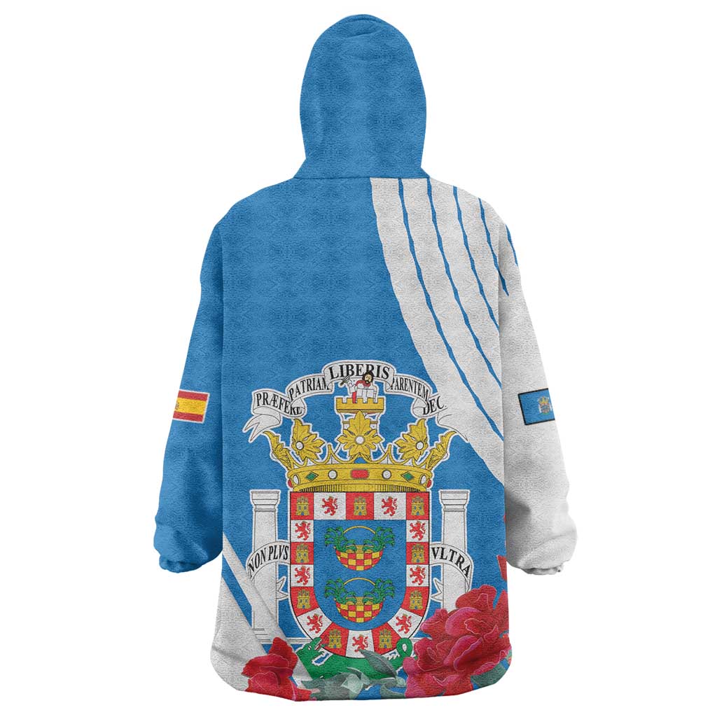 Melilla Spain Wearable Blanket Hoodie Coat Of Arms With Map LT15