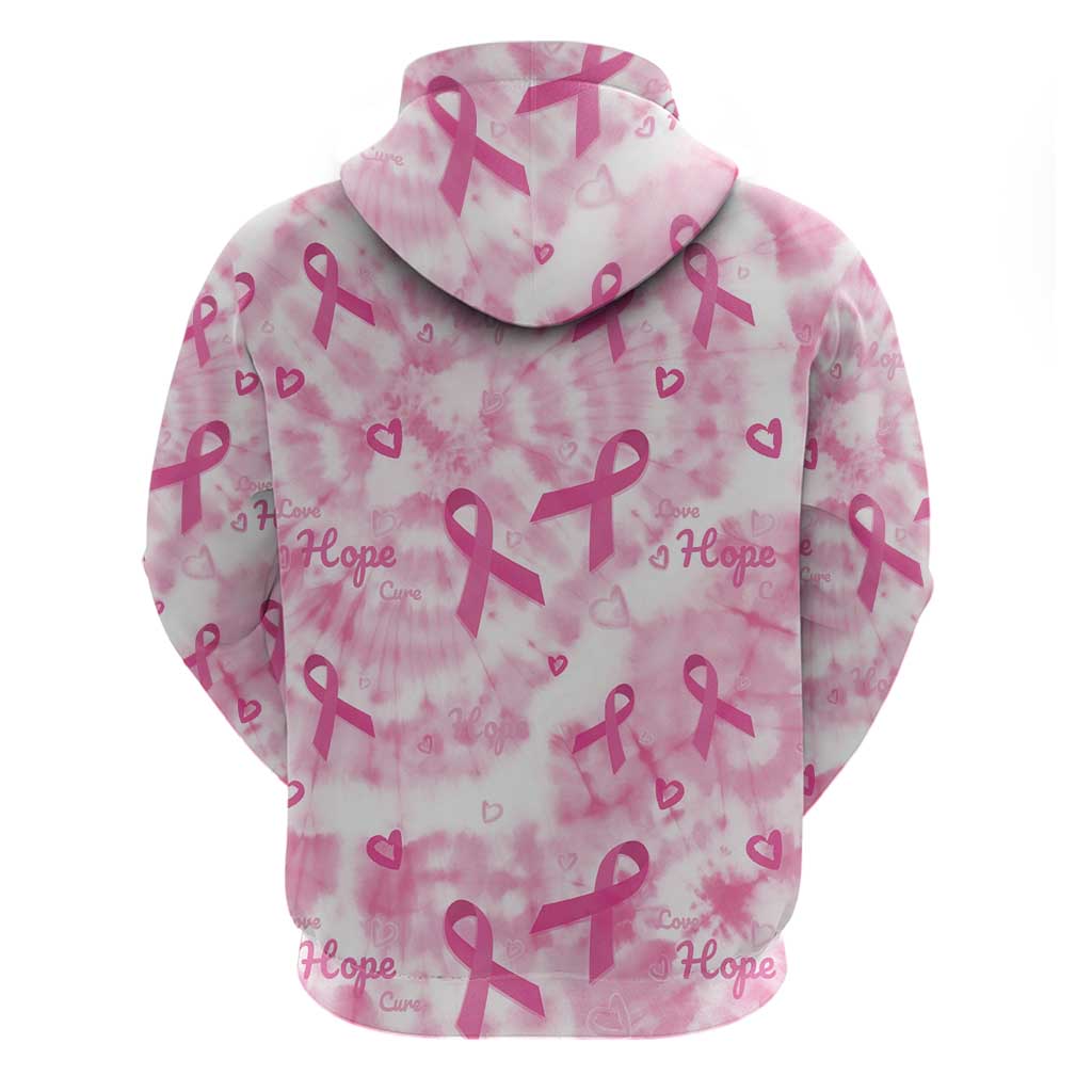 Breast Cancer Awareness Pink Ribbon Hoodie Tie Dye Style LT15
