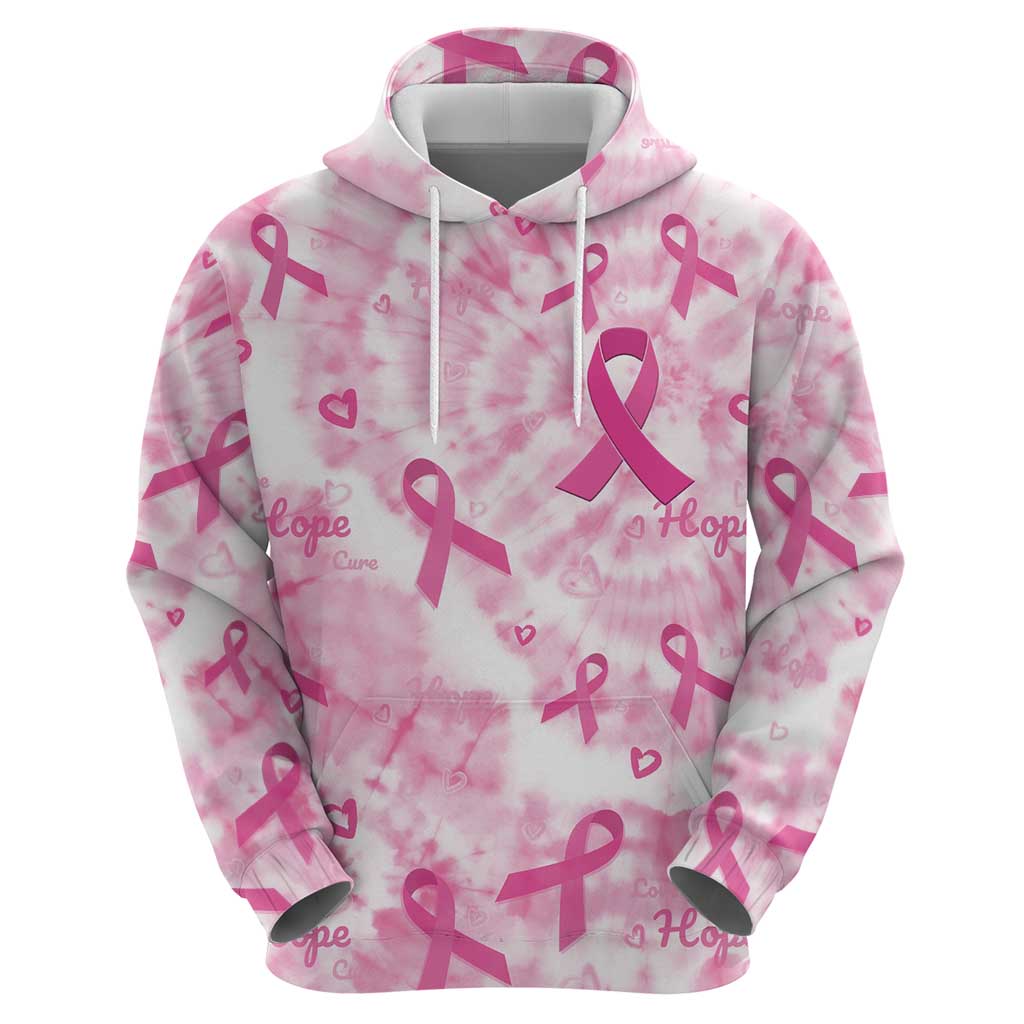 Breast Cancer Awareness Pink Ribbon Hoodie Tie Dye Style LT15