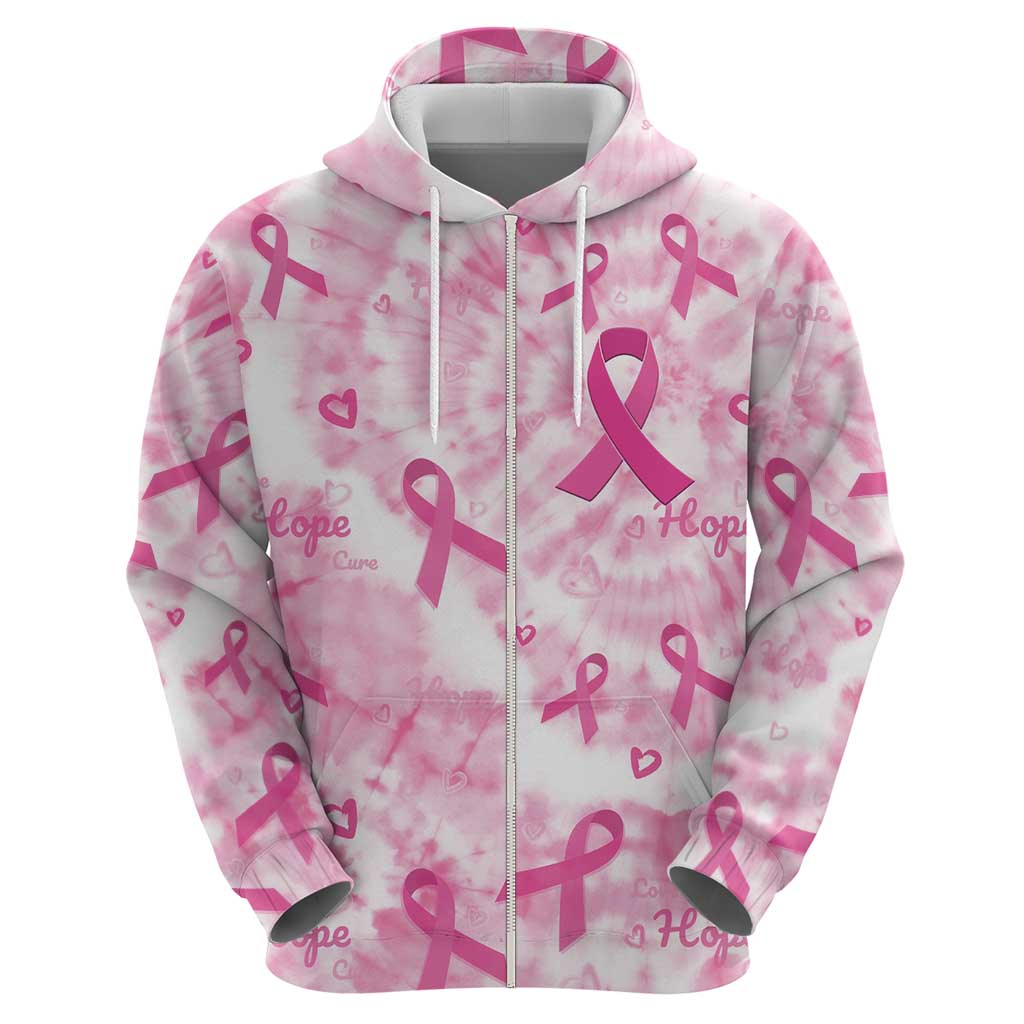 Breast Cancer Awareness Pink Ribbon Hoodie Tie Dye Style LT15