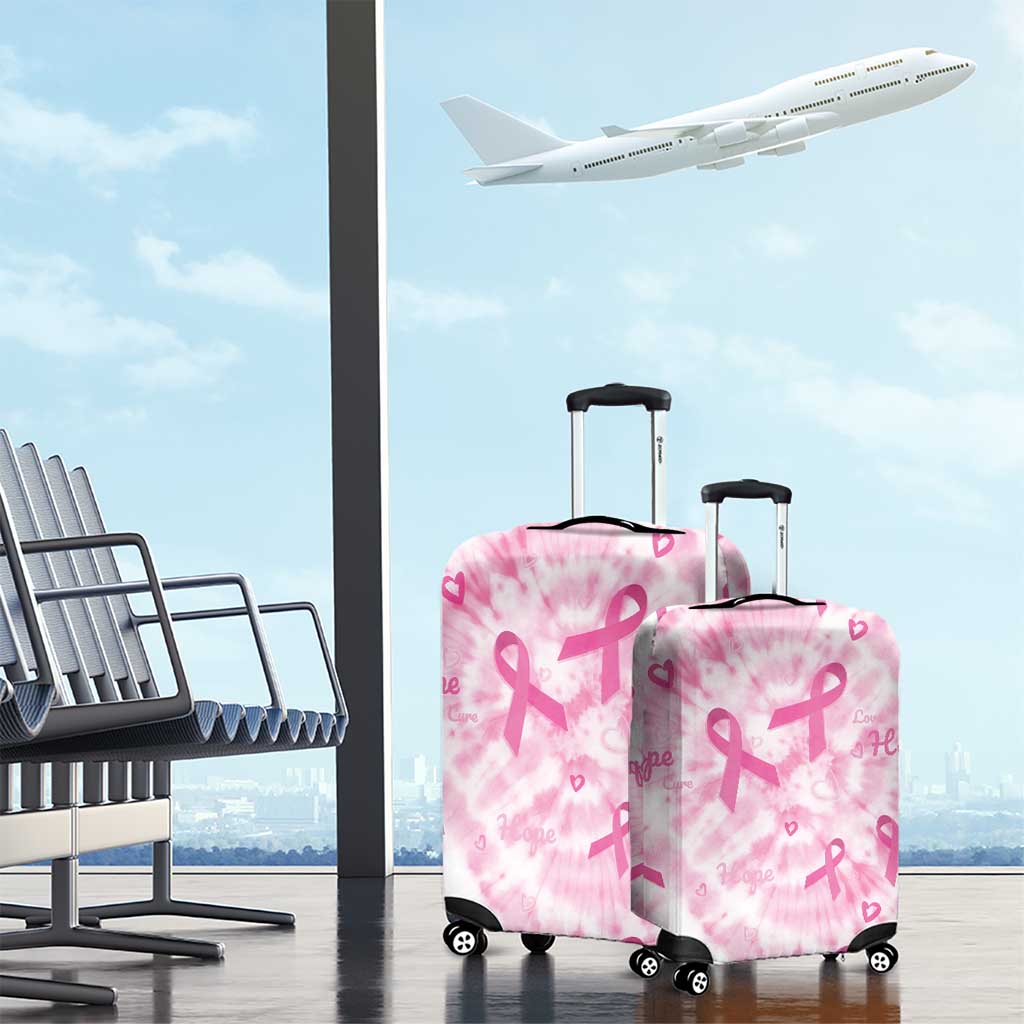 Breast Cancer Awareness Pink Ribbon Luggage Cover Tie Dye Style LT15