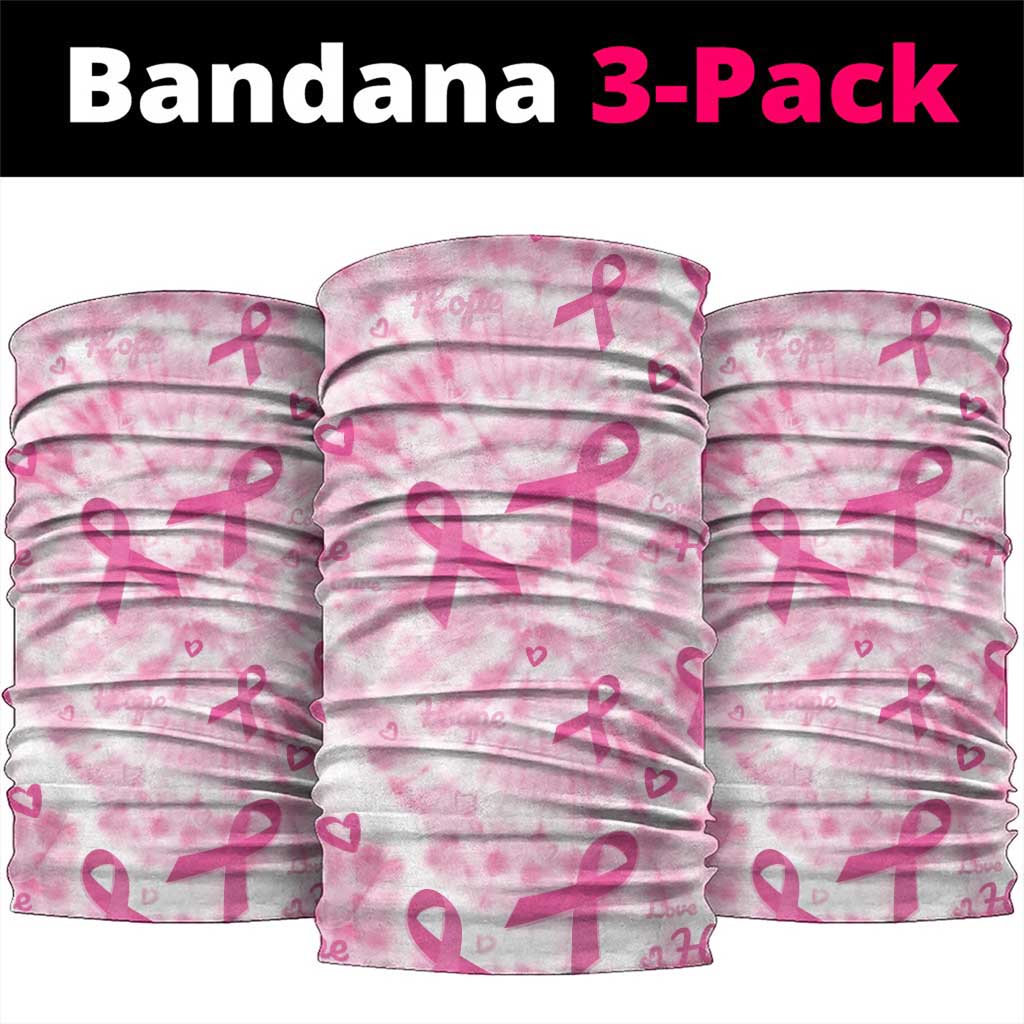 Breast Cancer Awareness Pink Ribbon Neck Gaiter Tie Dye Style LT15