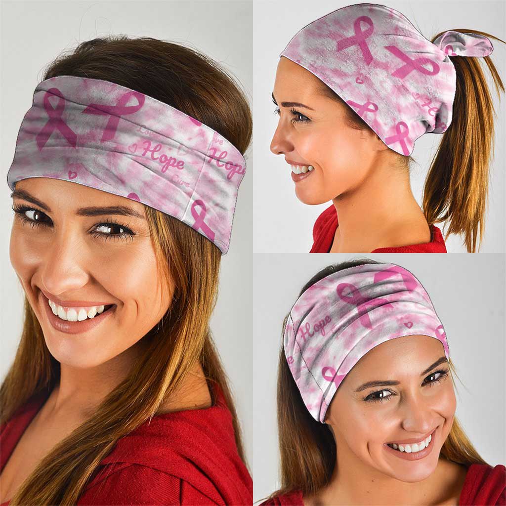 Breast Cancer Awareness Pink Ribbon Neck Gaiter Tie Dye Style LT15