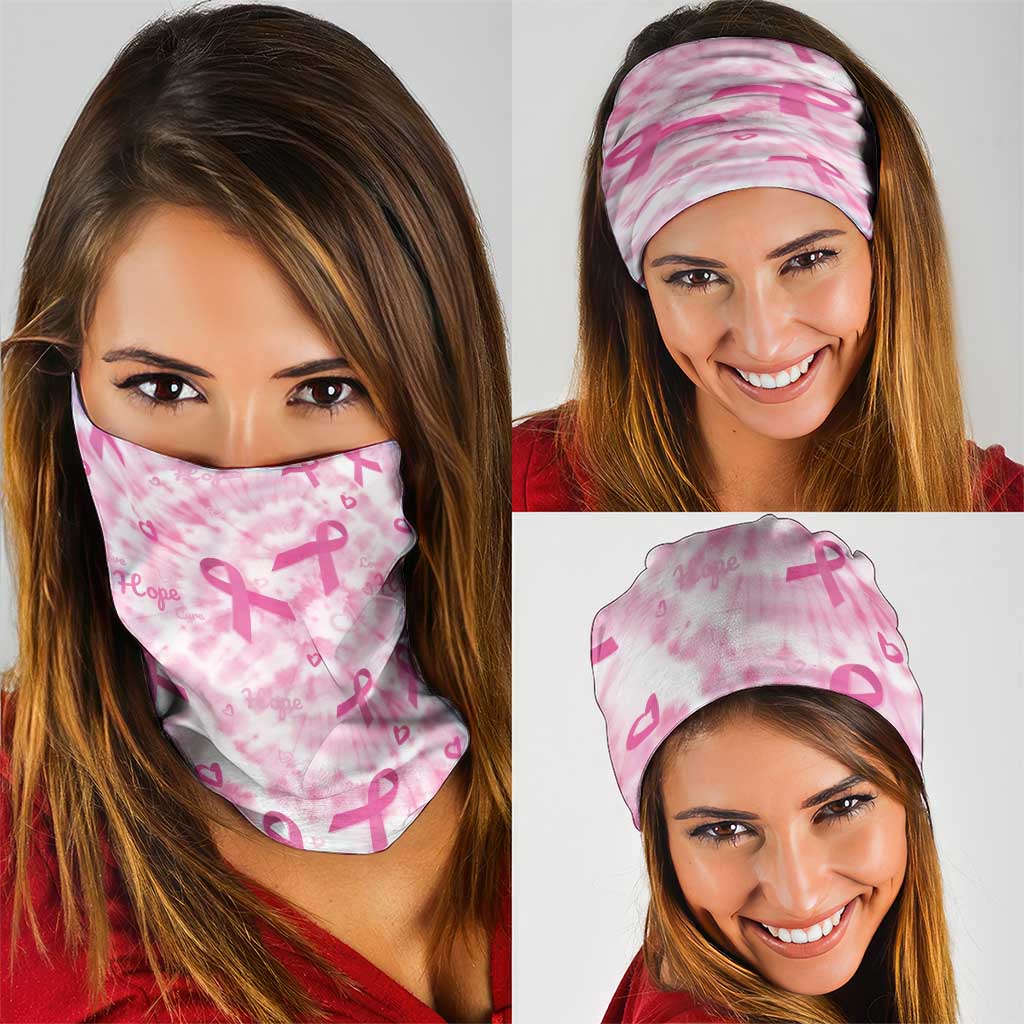 Breast Cancer Awareness Pink Ribbon Neck Gaiter Tie Dye Style LT15