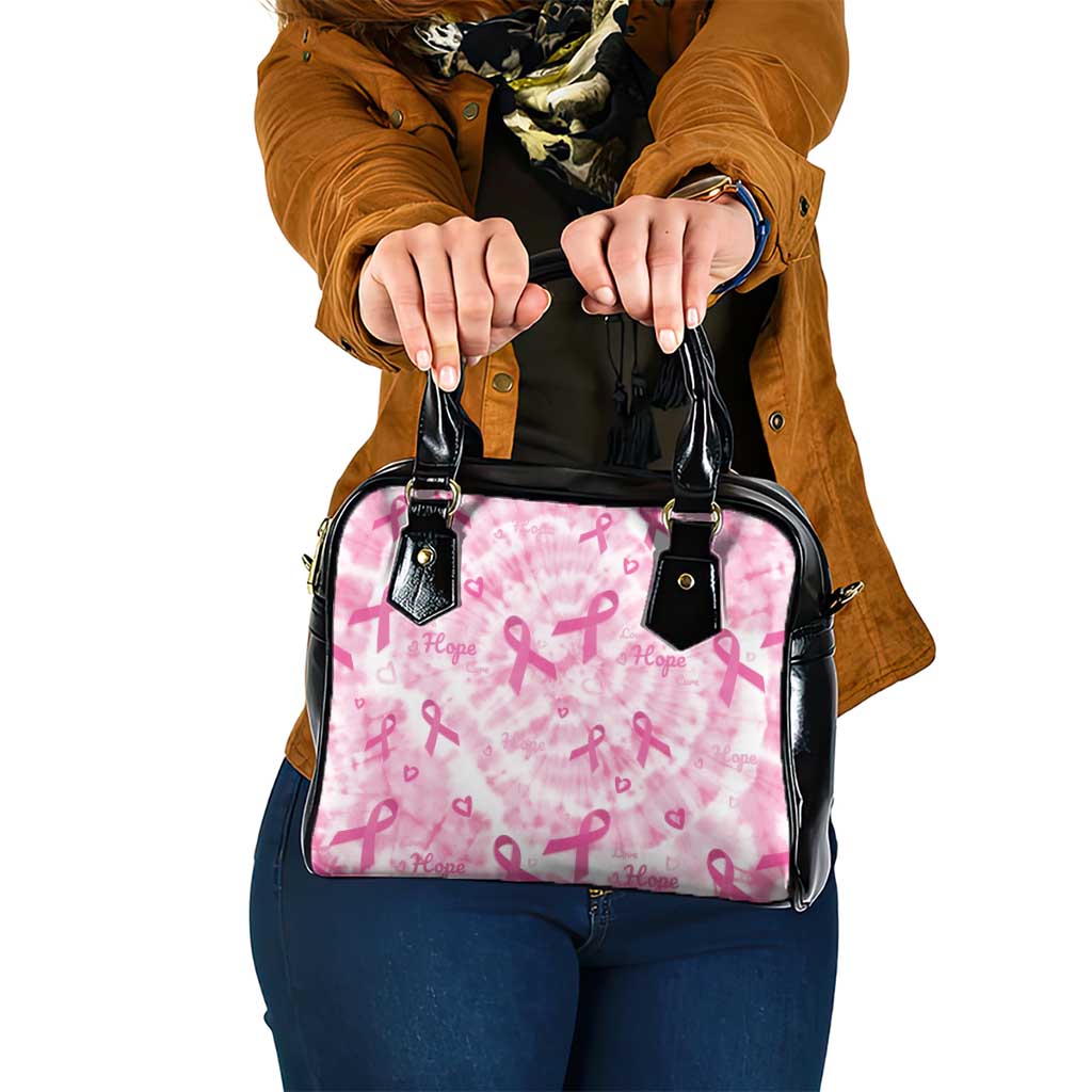 Breast Cancer Awareness Pink Ribbon Shoulder Handbag Tie Dye Style LT15