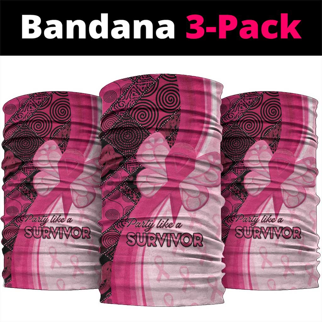Breast Cancer Awareness Neck Gaiter Party Like A Survivor - Pink African Pattern LT15