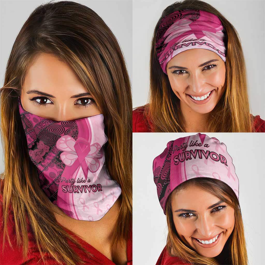 Breast Cancer Awareness Neck Gaiter Party Like A Survivor - Pink African Pattern LT15