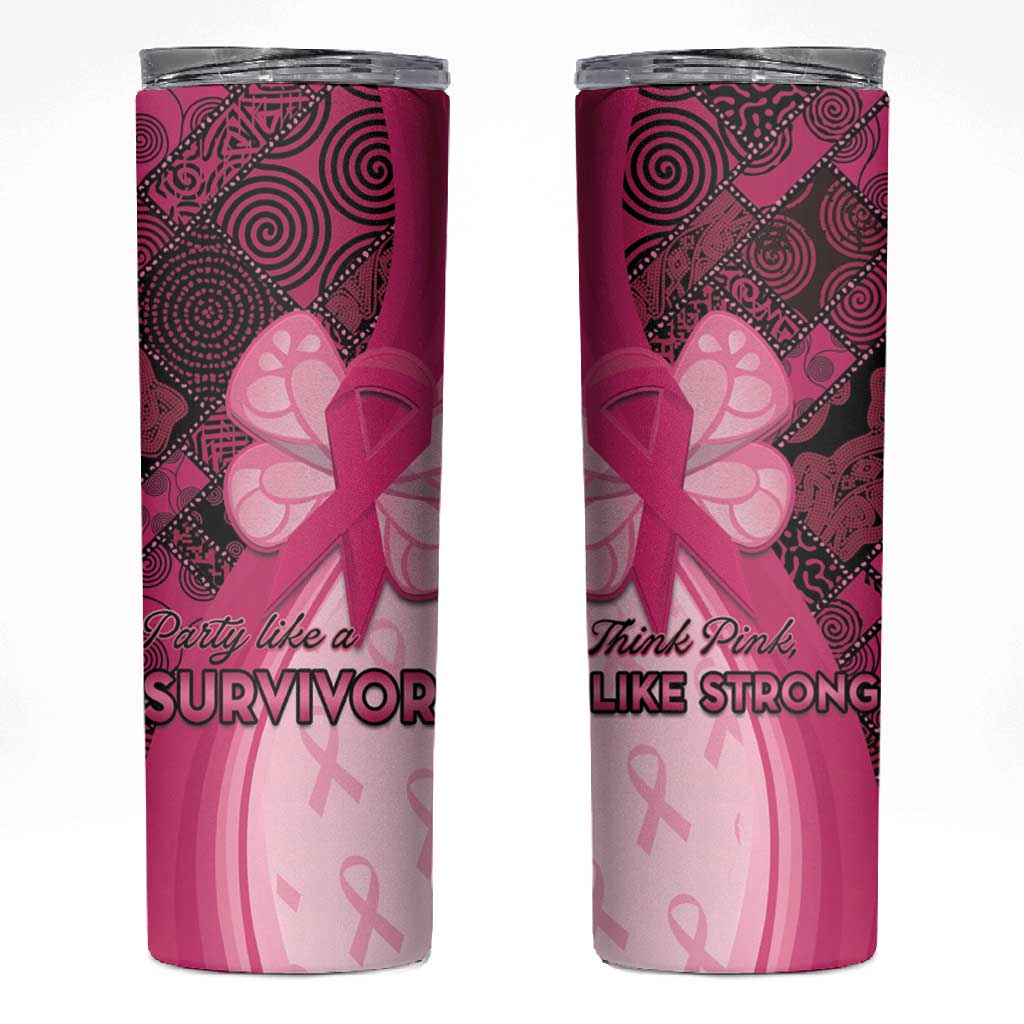 Breast Cancer Awareness Skinny Tumbler Think Pink - African Pattern LT15