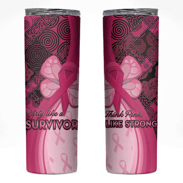 Breast Cancer Awareness Skinny Tumbler Think Pink - African Pattern LT15