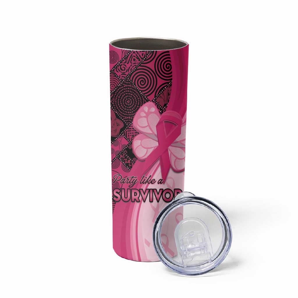 Breast Cancer Awareness Skinny Tumbler Think Pink - African Pattern LT15
