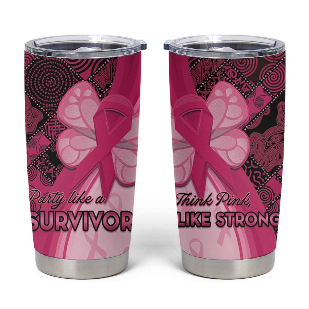 Breast Cancer Awareness Tumbler Cup Think Pink - African Pattern LT15
