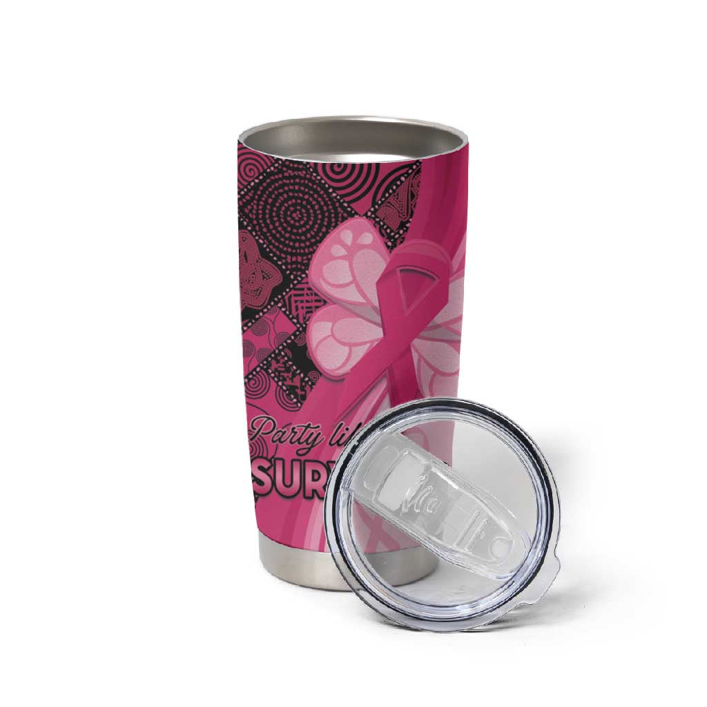 Breast Cancer Awareness Tumbler Cup Think Pink - African Pattern LT15
