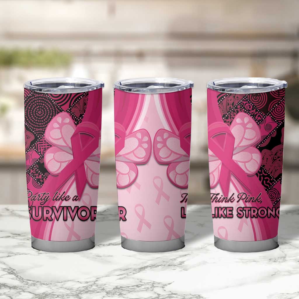 Breast Cancer Awareness Tumbler Cup Think Pink - African Pattern LT15