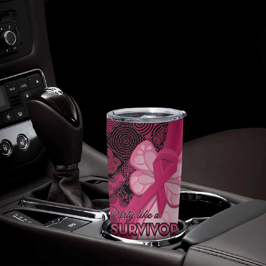 Breast Cancer Awareness Tumbler Cup Think Pink - African Pattern LT15