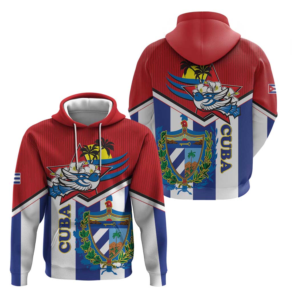 Cuba Independence Day Hoodie Cuban Trogon Mix Hedychium Coronarium LT15