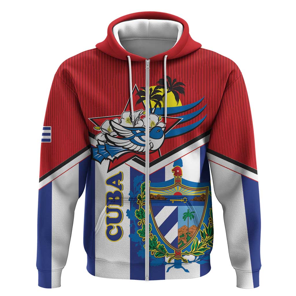 Cuba Independence Day Hoodie Cuban Trogon Mix Hedychium Coronarium LT15