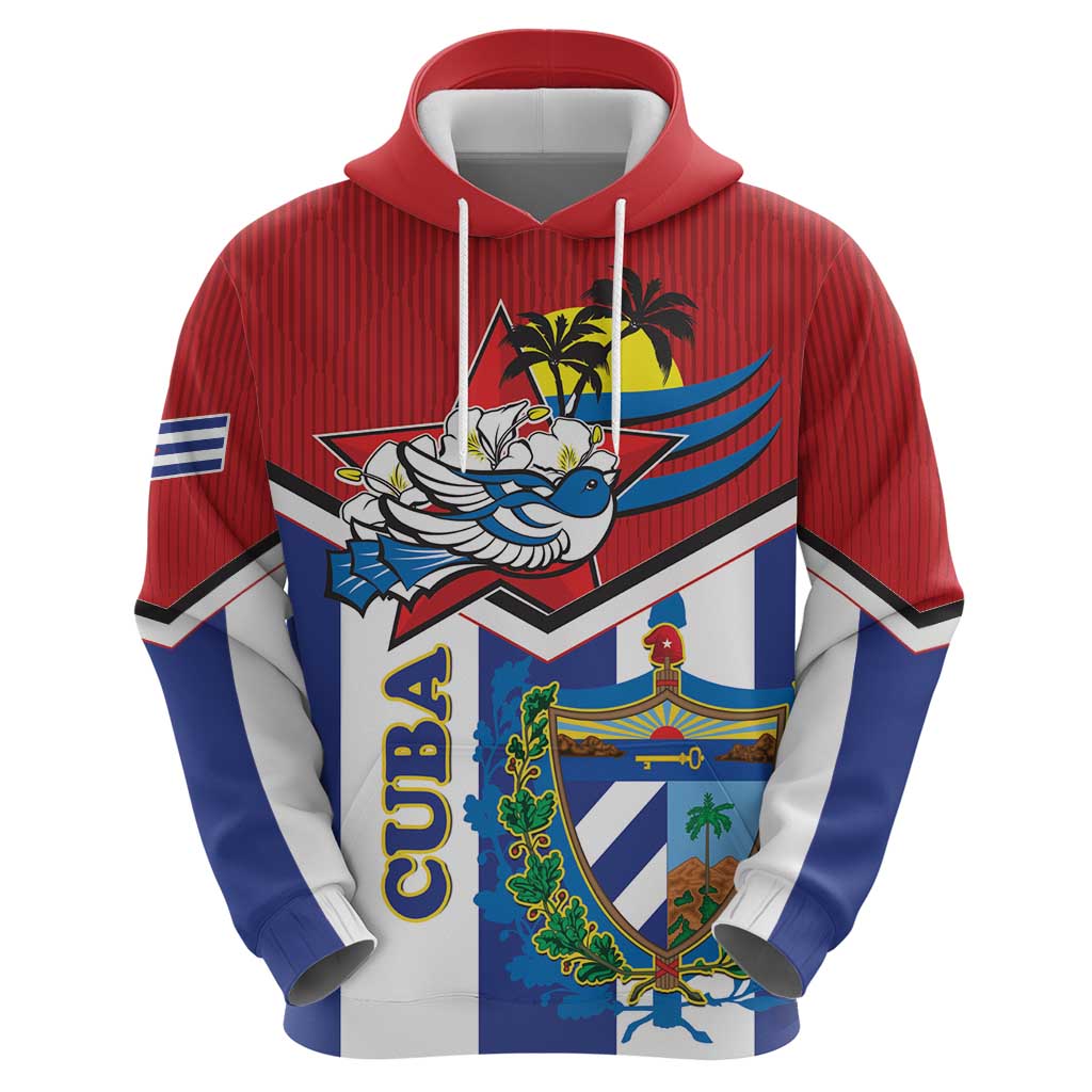 Cuba Independence Day Hoodie Cuban Trogon Mix Hedychium Coronarium LT15
