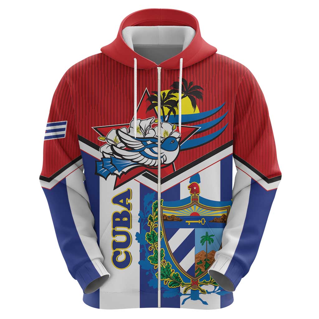 Cuba Independence Day Hoodie Cuban Trogon Mix Hedychium Coronarium LT15