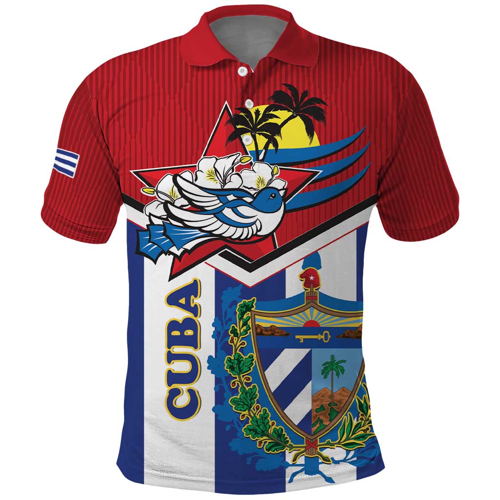 Cuba Independence Day Polo Shirt Cuban Trogon Mix Hedychium Coronarium LT15