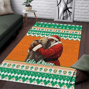 Afro Ivory Coast Christmas Area Rug Black Santa Afishapa - African Pattern LT15