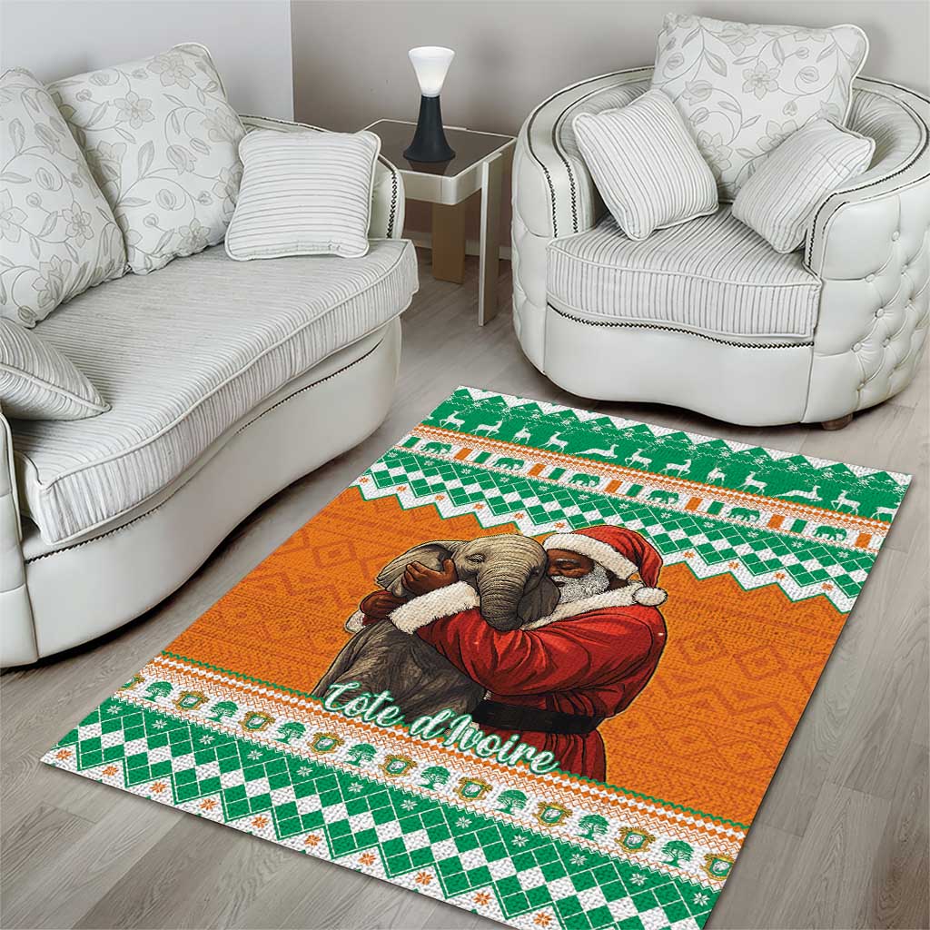 Afro Ivory Coast Christmas Area Rug Black Santa Afishapa - African Pattern LT15