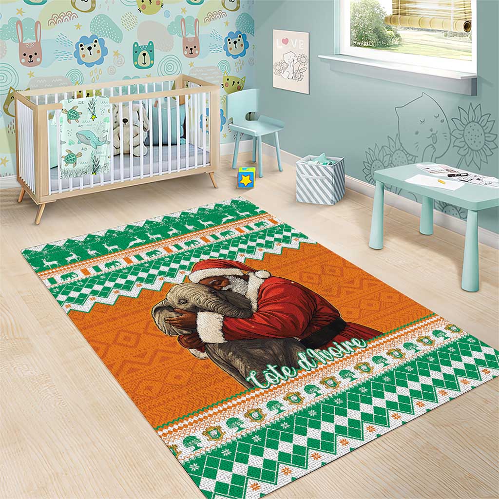 Afro Ivory Coast Christmas Area Rug Black Santa Afishapa - African Pattern LT15
