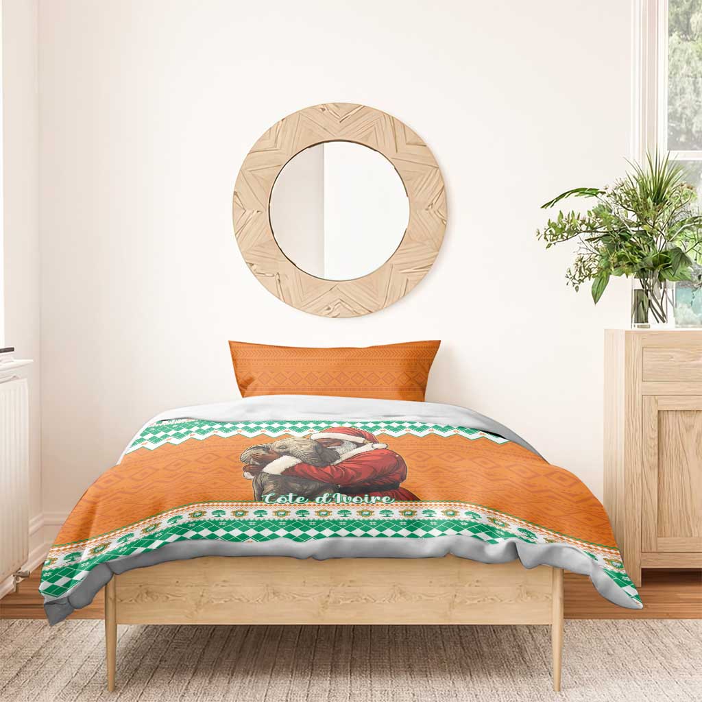 Afro Ivory Coast Christmas Bedding Set Black Santa Afishapa - African Pattern LT15