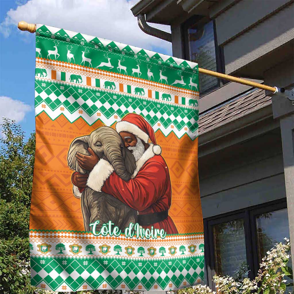 Afro Ivory Coast Christmas Garden Flag Black Santa Afishapa - African Pattern LT15
