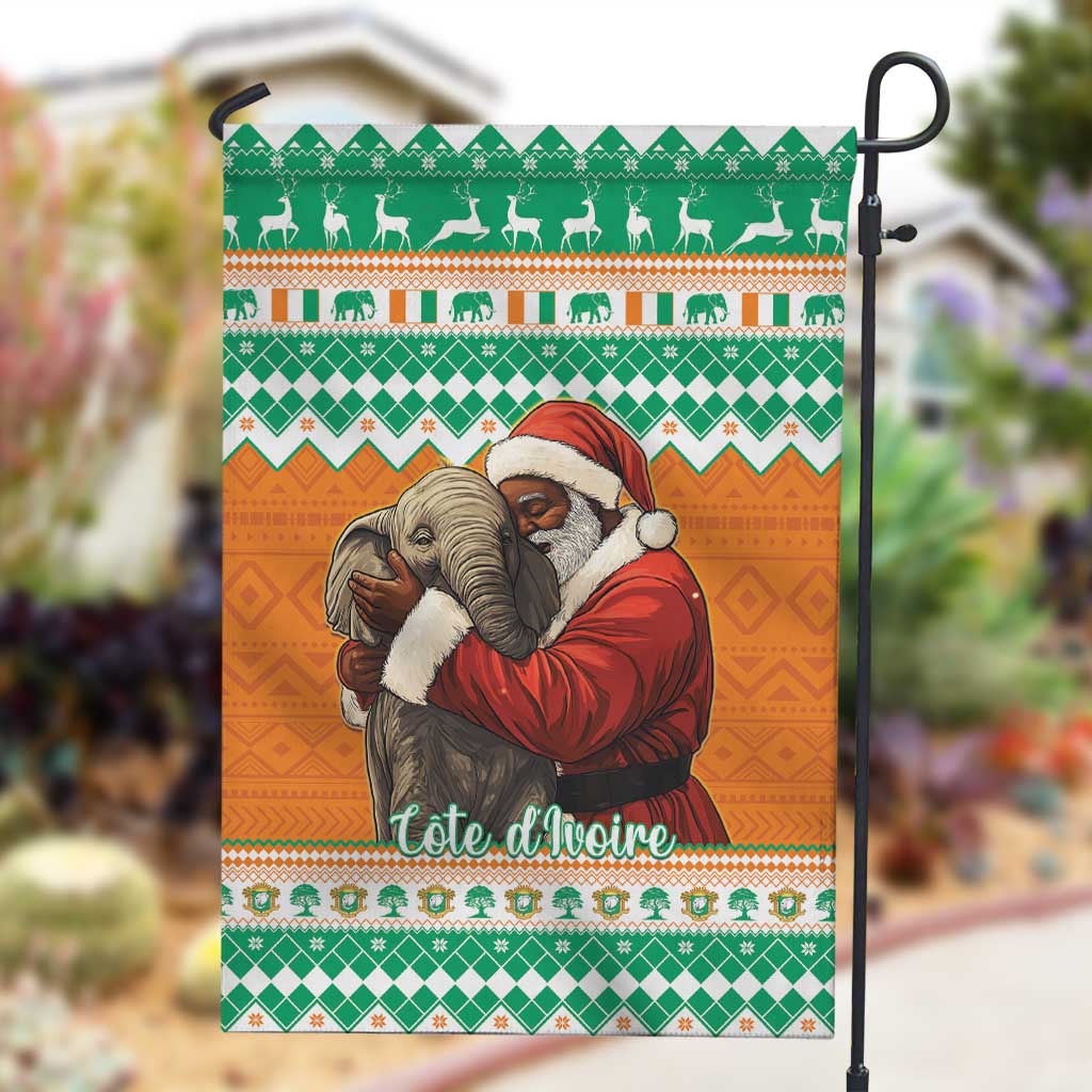 Afro Ivory Coast Christmas Garden Flag Black Santa Afishapa - African Pattern LT15