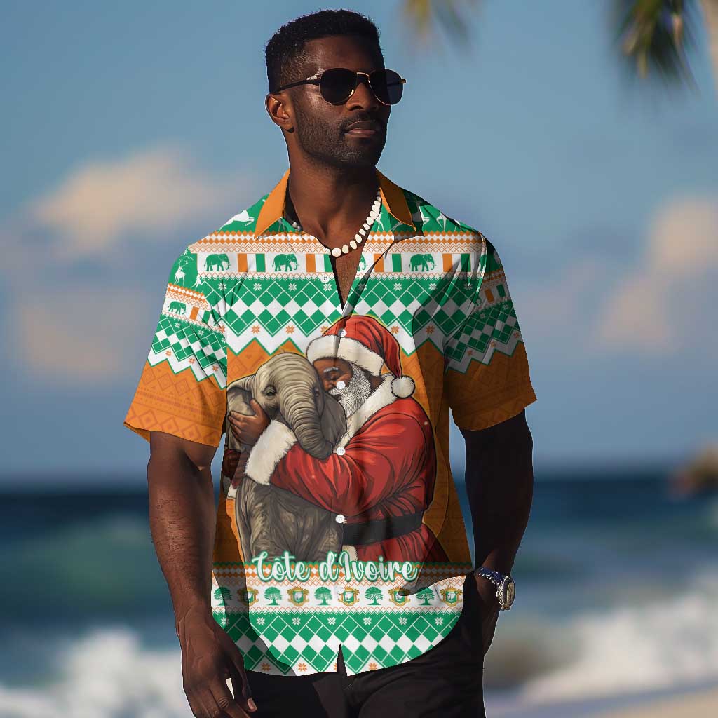 Afro Ivory Coast Christmas Hawaiian Shirt Black Santa Afishapa - African Pattern LT15