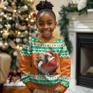 Afro Ivory Coast Christmas Kid Ugly Christmas Sweater Black Santa Afishapa African Pattern LT15