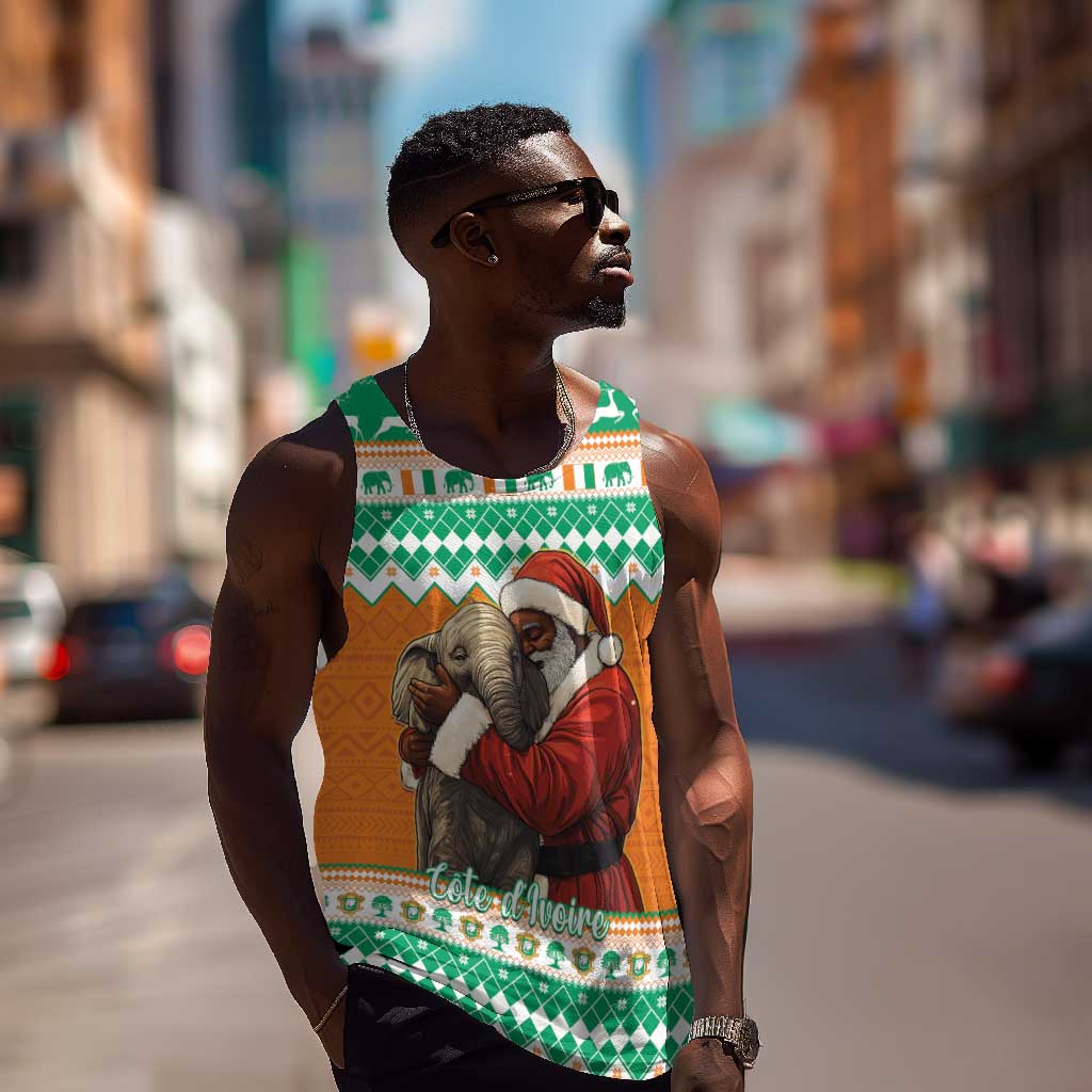 Afro Ivory Coast Christmas Men Tank Top Black Santa Afishapa - African Pattern LT15