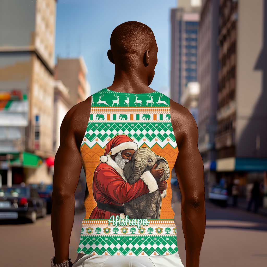Afro Ivory Coast Christmas Men Tank Top Black Santa Afishapa - African Pattern LT15