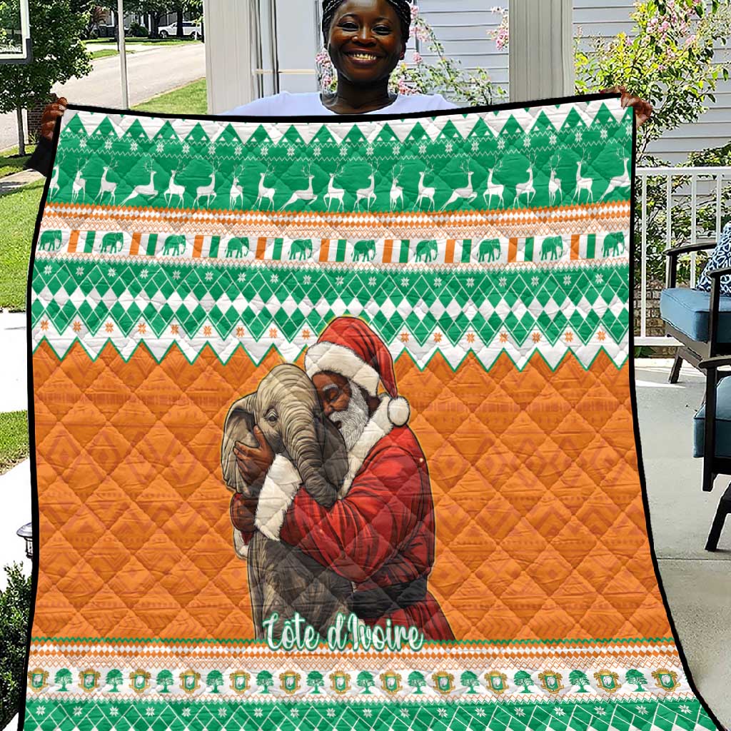 Afro Ivory Coast Christmas Quilt Black Santa Afishapa - African Pattern LT15